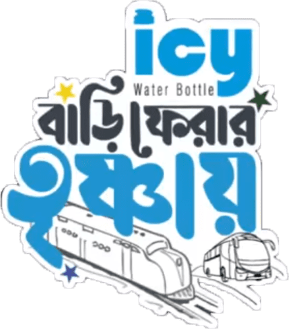 ICY water bottle campaign sticker: Bari Ferar Trishnay